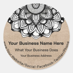 Kraft Mandala Ronde Sticker