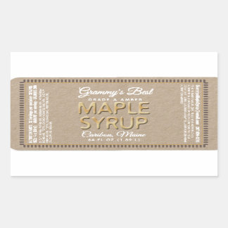 Kraft Maple Syrup Rechthoek met voedingsfeiten Rechthoekige Sticker