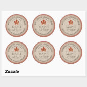 Kraft Maple Syrup Sinaasappel Blad Terra-cotta gre Ronde Sticker (Vel)