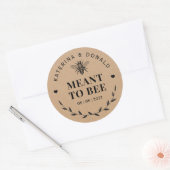 Kraft Meant to bee Honey Rustic Wedding Ronde Sticker (Envelop)