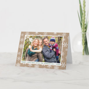 Kraft Merry kerstfoto Snowflakes Fold Feestdagen Kaart
