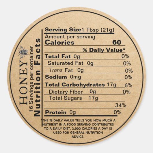 Kraft Miel Jar Mini Étiquette de la lentille nutri (Devant)