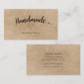 Kraft Minimalist Handgemaakt Visitekaartje (Voorkant / Achterkant)