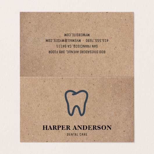 Kraft Modern Black Professional Visitekaartjes (Buitenkant ongevouwen)