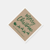 Kraft Modern Brush Script Santa Kerstmis Green Servet (Hoek)