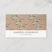 Kraft Modern Minimal Green Olive Tree Professional Visitekaartje (Voorkant)