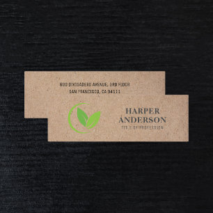 Kraft Modern Minimum Green Eco Professional Mini Visitekaartje