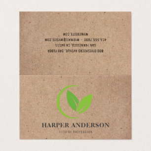Kraft Modern Minimum Green Eco Professional Visitekaartjes