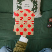 Kraft Modern Red Kerstmis Stippen en Stripes Inpakpapier Vel