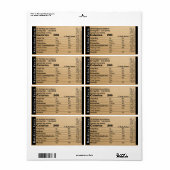 Kraft Nutrition Facts Shipping Label (Full Sheet)