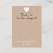 Kraft  oorbel en Ketting display Visitekaartje (Achterkant)