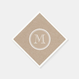 Kraft Paper Background Monogram Servet