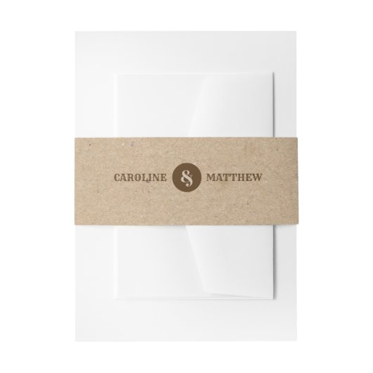 Kraft Paper Belly Bands Uitnodigingen Wikkel (Voorkant Voorbeeld)