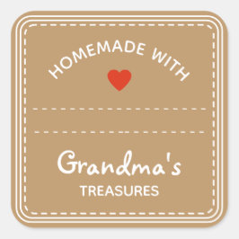 Kraft Paper Brown Jar Labels Blank TextBox Heart