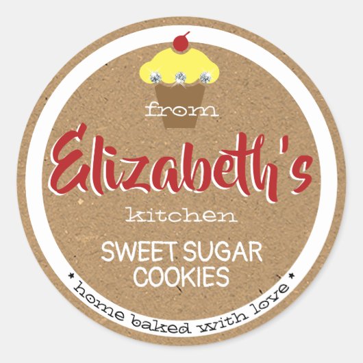 Kraft Paper Brown Sweet Cupcake Baking Labels (Voorkant)