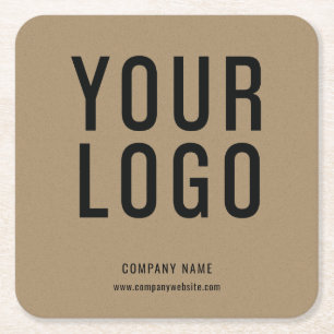 Kraft Paper Business Logo Promotie Vierkante Kartonnen Onderzetter