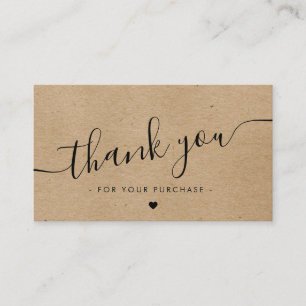 Kraft paper custom logo, bedankt visitekaartje
