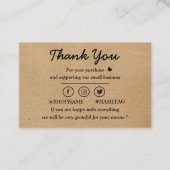 Kraft paper custom logo, bedankt visitekaartje (Voorkant)