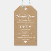 Kraft paper custom logo dank je cadeau labels cadeaulabel (Voorkant)