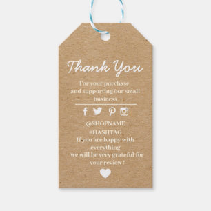Kraft paper custom logo dank je cadeau labels cadeaulabel