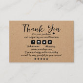 Kraft paper custom logo dank u visitekaartje (Voorkant)