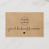 Kraft paper custom logo dank u visitekaartje (Achterkant)
