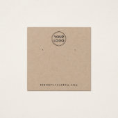 Kraft paper Custom logo earing display card Vierkante Visitekaartjes (Voorkant)