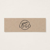 Kraft paper custom logo elegant script mini visitekaartjes (Achterkant)