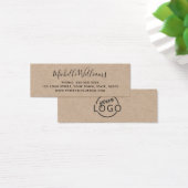 Kraft paper custom logo elegant script mini visitekaartjes (Bureau)