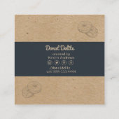 kraft Paper Donut Square Visitekaartje (Achterkant)