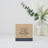 kraft Paper Donut Square Visitekaartje (Staand voorkant)