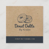 kraft Paper Donut Square Visitekaartje (Voorkant)