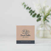 kraft Paper Donut Square Visitekaartje (Staand voorkant)