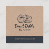 kraft Paper Donut Square Visitekaartje (Voorkant)