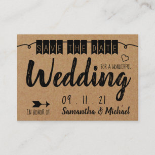  Kraft Paper-effect, sparen de datum Informatiekaartje