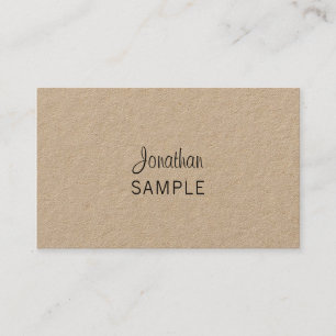 Kraft Paper Elegant Script Moderne Unieke Trendy Visitekaartje