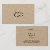 Kraft Paper Elegant Script Moderne Unieke Trendy Visitekaartje (Voorkant / Achterkant)