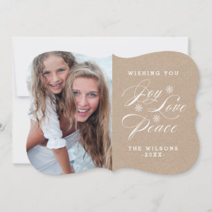 KRAFT PAPER JOY   VAKANTIEFOTOKAART FEESTDAGENKAART