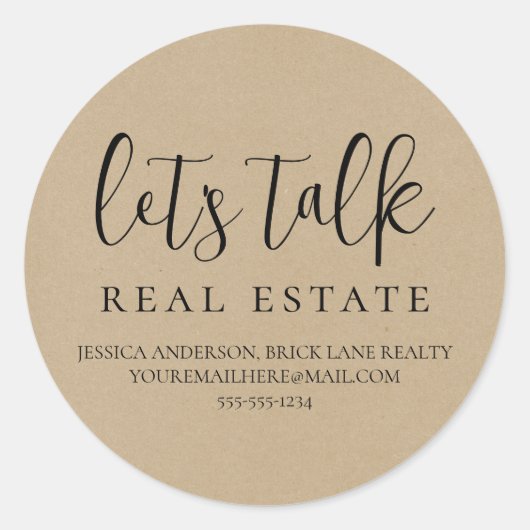 Kraft Paper Laten we het hebben over informatie ov Ronde Sticker (Voorkant)