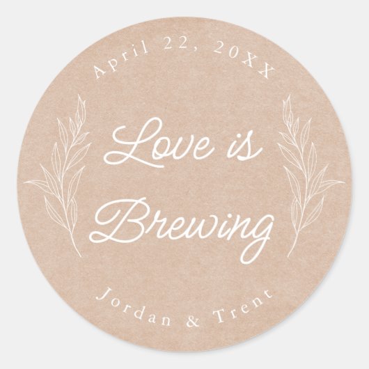 Kraft Paper Love est la bière à café Favee Sticker (Devant)