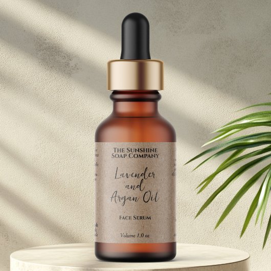 Kraft Paper Minimalist Cosmetics Dropper Bottle  Etiket
