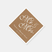 Kraft Paper Mr. en Mrs. Wedding Paper Napkins Servetten (Hoek)