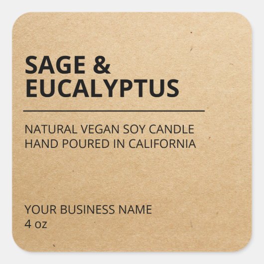 Kraft Paper Product Labels (Voorkant)