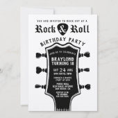 Kraft Paper Rock n Roll Guitar Invitation Kaart (Voorkant)
