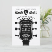 Kraft Paper Rock n Roll Guitar Invitation Kaart (Staand voorkant)