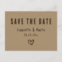 Kraft Paper Rustic country Wedding Save the Date