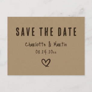 Kraft Paper Rustic country Wedding Save the Date Briefkaart