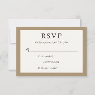 Kraft Paper Rustic Wedding RSVP-Kaarten RSVP Kaartje