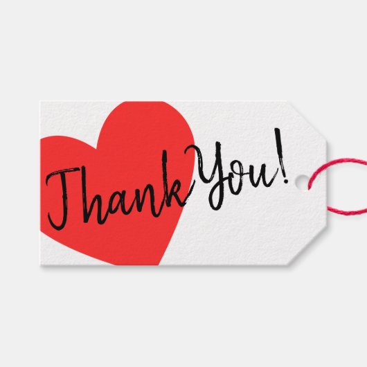 Kraft Paper Simple Plain Handmade Gifts Red Heart Cadeaulabel (Voorkant (Horizontaal))