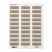 Kraft Paper Sneeuwscript Winter Return Address Etiket (Full Sheet)